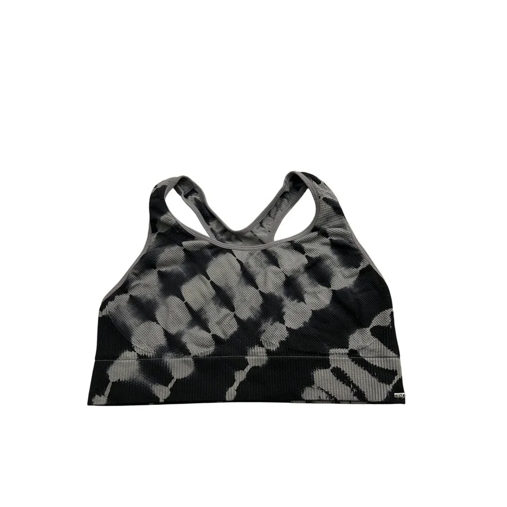 PINK Victoria's Secret Sport Bra Womens XL Black Grey Excellent Tie Dye Seamless